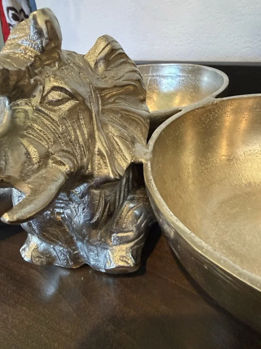 3 Bowl Server Elephant Metal Aluminum by Aspen Home